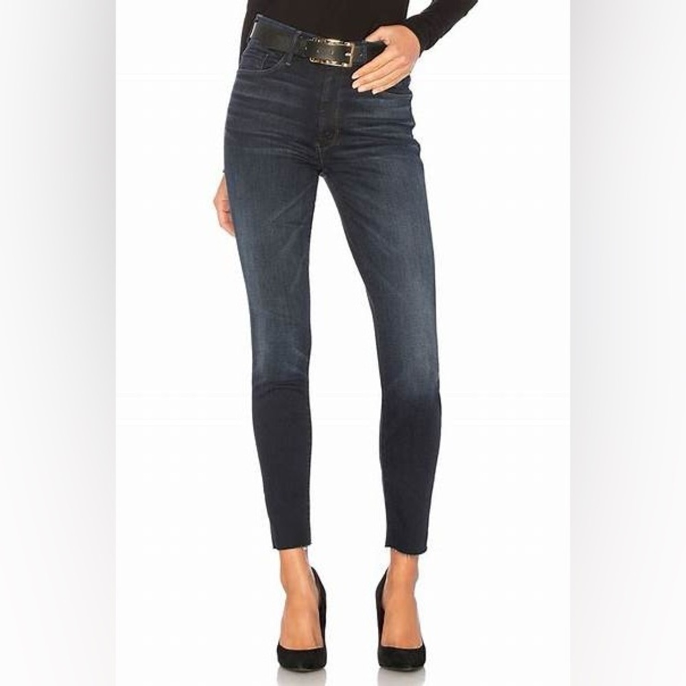 Mother the looker jeans in night owl high waisted ankle fray luxury sz 25
